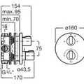 Bộ trộn sen âm nhiệt độ T 1000 Roca A5A0D09CN0 A525869403