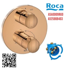Bộ trộn sen âm nhiệt độ T 1000 Roca A5A0D09RG0 A525869403 