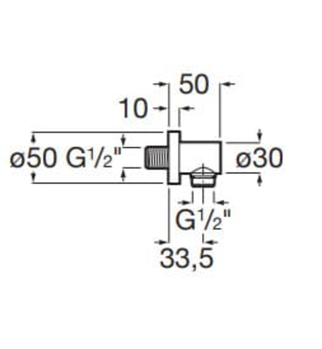 Đầu nối sen âm tường Roca A5B1450RG0