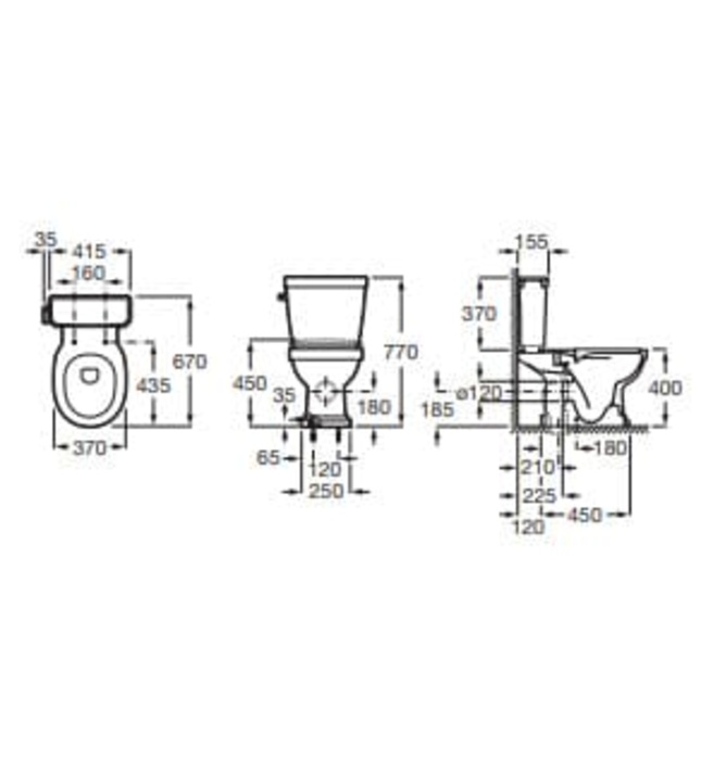 Bồn cầu 2 Khối nắp rơi êm Roca Carmen A3420A7560