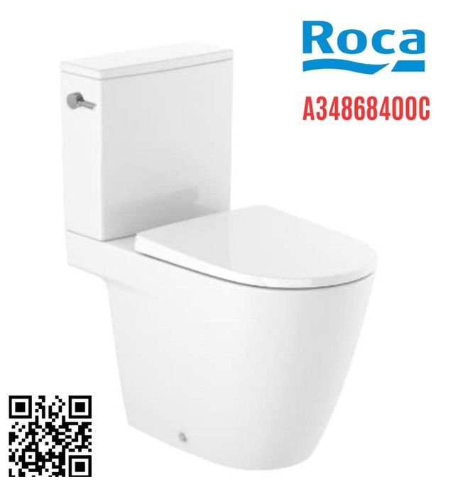 Bồn cầu 2 Khối nắp rơi êm xả gạt Roca Ona A34868400C