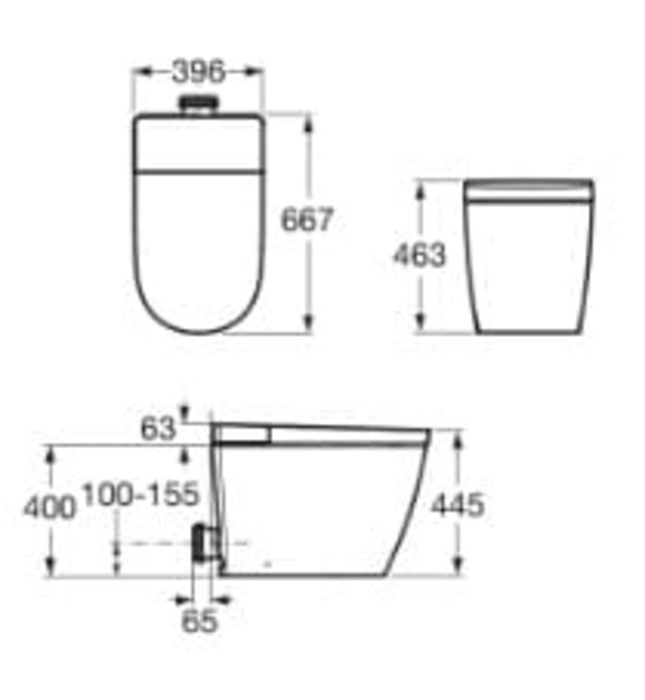 Bồn cầu đặt sàn âm tường thoát ngang ROCA Ona A80313E003