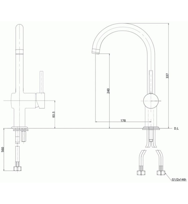 Vòi rửa bát nóng lạnh gắn chậu Mirolin MK756