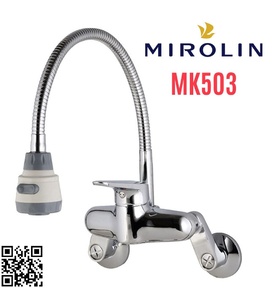 Vòi rửa bát nóng lạnh gắn tường Mirolin MK503