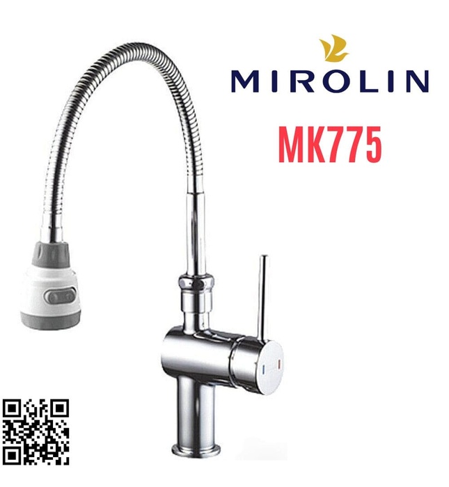 Vòi rửa bát nóng lạnh dây rút Mirolin MK775