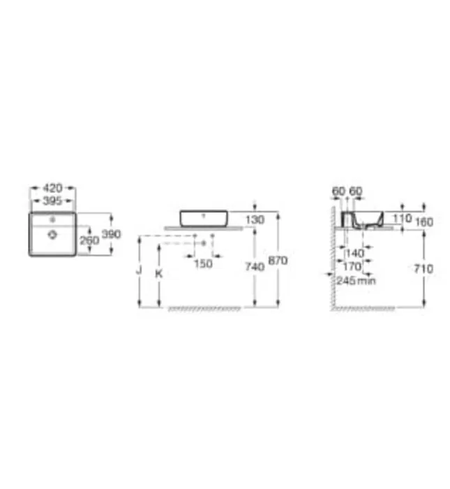 Chậu Lavabo Dương Bàn Roca The Gap A3270MM000