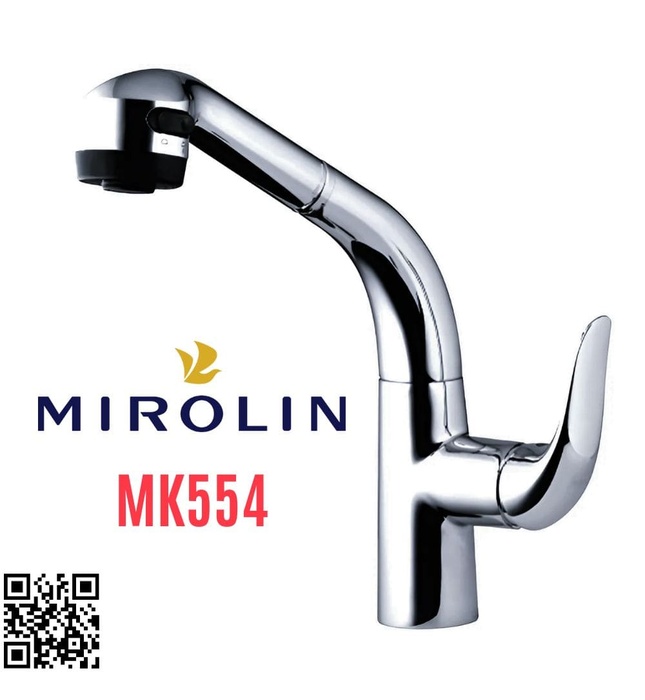 Vòi rửa bát nóng lạnh dây rút Mirolin MK554