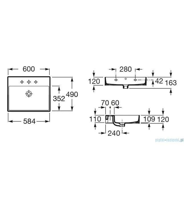 Chậu Lavabo Dương Bàn Roca Inspira A32752C660