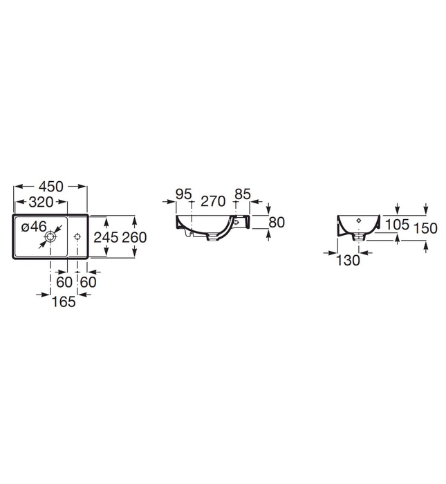 Chậu lavabo dương bàn Ba Lan Ona Roca A327681000