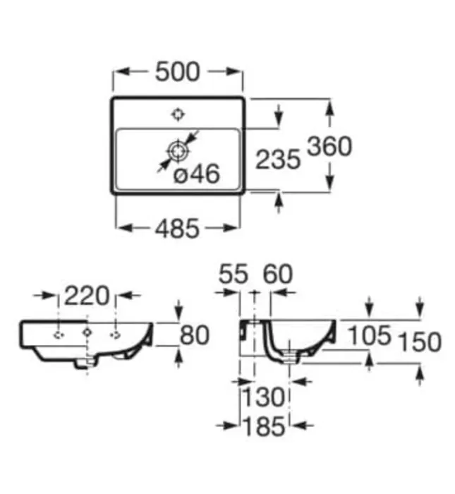 Chậu Lavabo Dương Bàn Roca Ona A32768E000