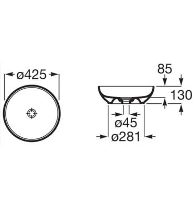 Chậu lavabo dương bàn Tây Ban Nha Powl Roca A32787M000
