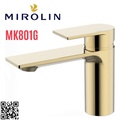 Vòi chậu rửa mặt nóng lạnh màu vàng Mirolin MK801G 