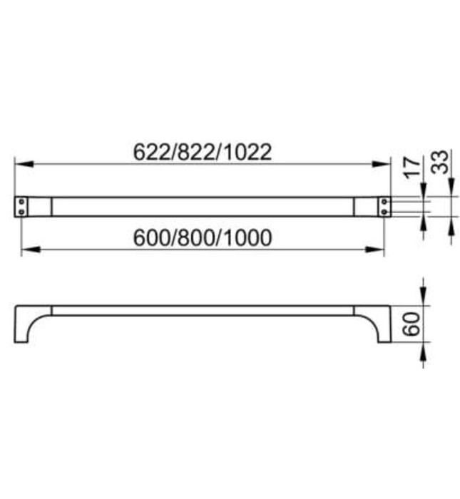 Thanh treo khăn đơn màu vàng Edition 11 Keuco 11101030800