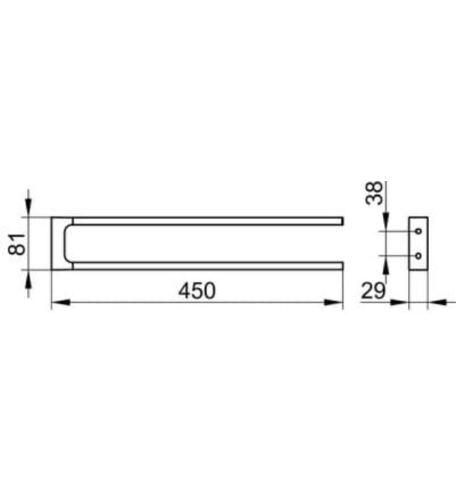 Thanh treo khăn đôi đen Edition 11 Keuco 11118130000
