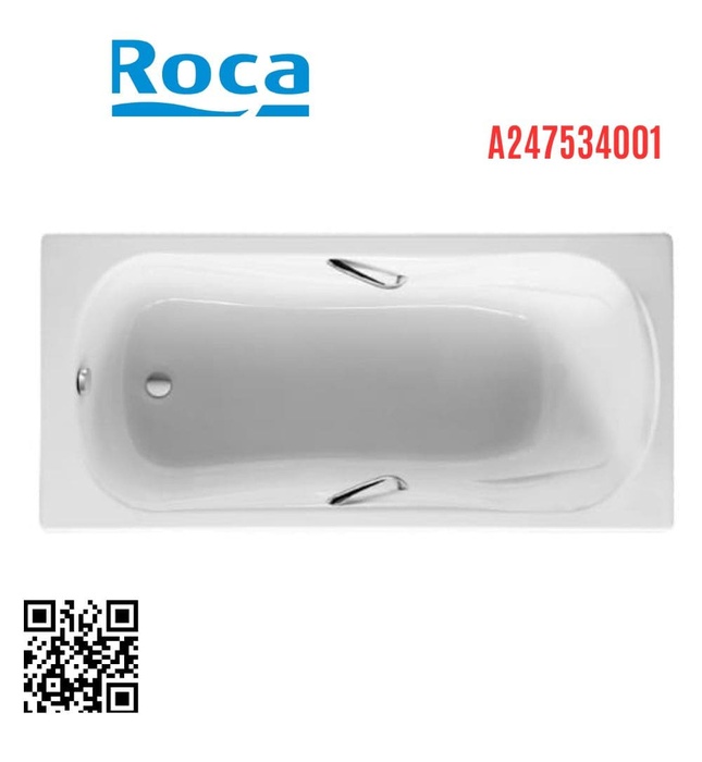 Bồn tắm xây 1.8m có tay vịn Miami Roca A247534001