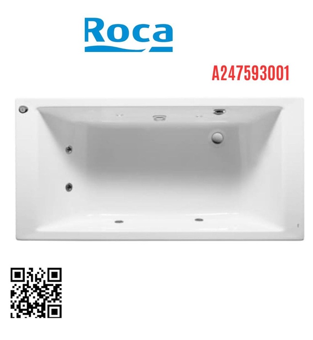 Bồn tắm xây massage 1.8m Tây Ban Nha Vythos Roca A247593001