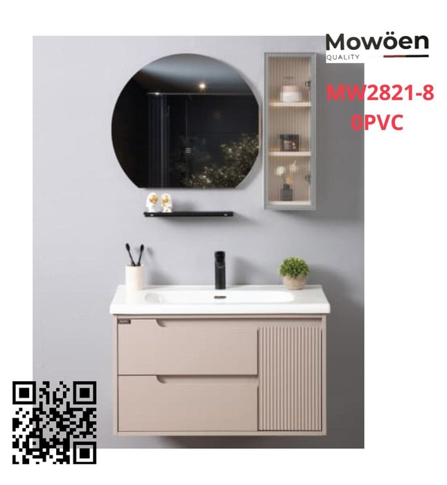 Bộ tủ chậu cao cấp đèn Led Mowoen MW2821-80PVC 