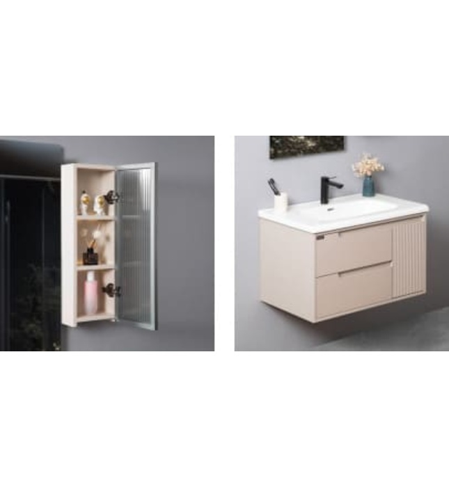 Bộ tủ chậu cao cấp đèn Led Mowoen MW2822-80PVC  