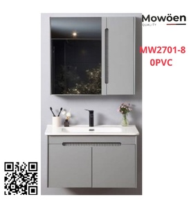 Bộ tủ chậu cao cấp đèn Led Mowoen MW2701-80PVC 