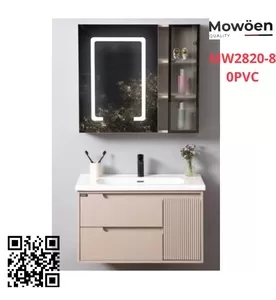 Bộ tủ chậu cao cấp đèn Led Mowoen MW2820-80PVC