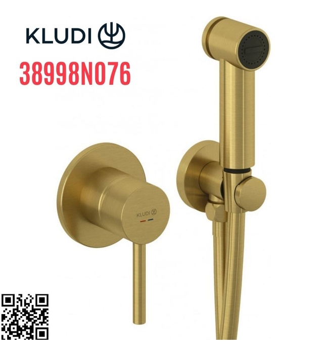 Vòi xịt vệ sinh nóng lạnh màu vàng Đức Kludi 38998N076