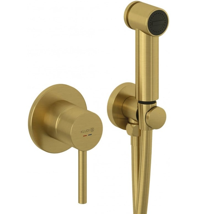 Vòi xịt vệ sinh nóng lạnh màu vàng Đức Kludi 38998N076