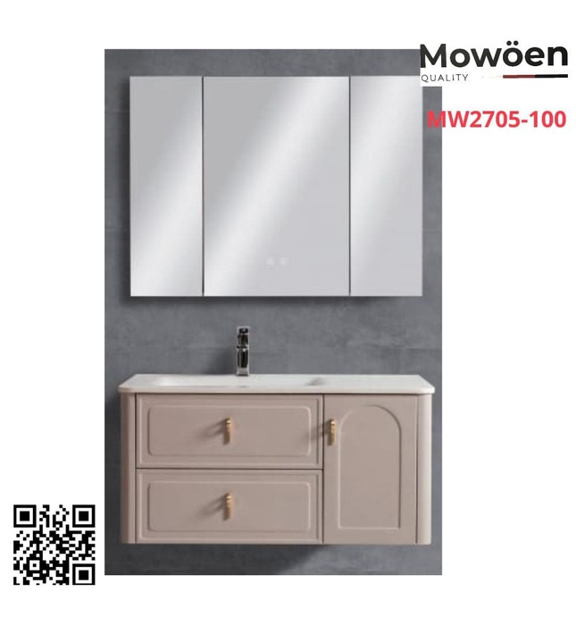 Bộ tủ chậu cao cấp đèn Led Mowoen MW2705-100