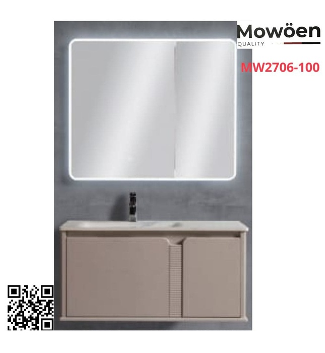 Bộ tủ chậu cao cấp đèn Led Mowoen MW2706-100