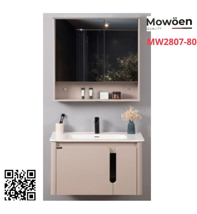 Bộ tủ chậu cao cấp đèn Led Mowoen MW2807-80 