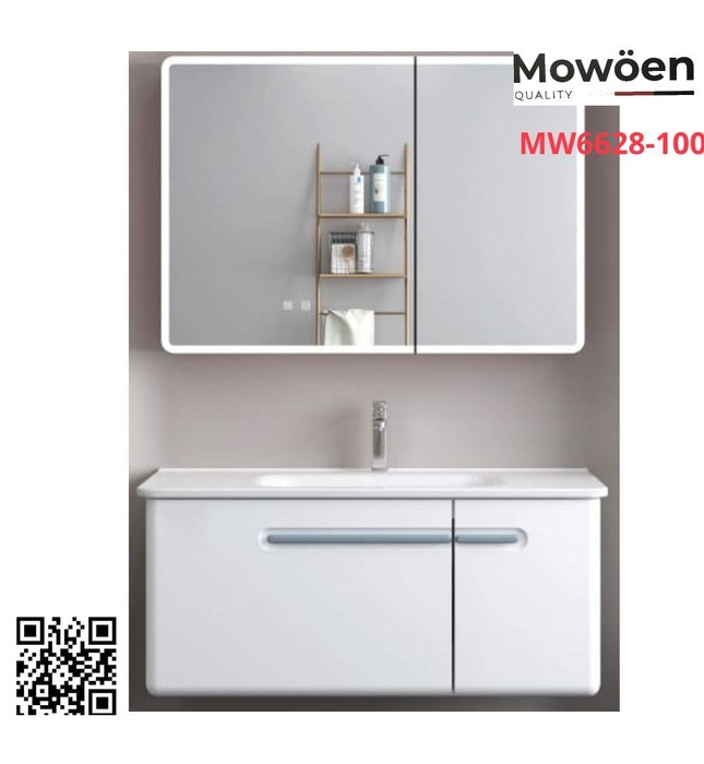 Bộ tủ chậu cao cấp đèn Led Mowoen MW6628-100