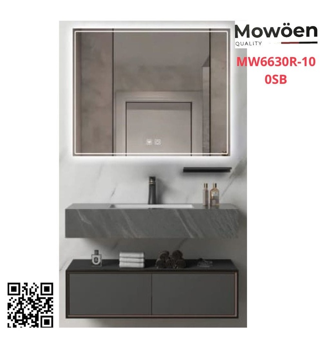 Bộ tủ chậu cao cấp đèn Led Mowoen MW6630R-100SB 