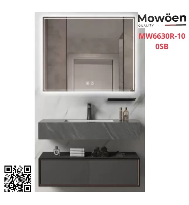 Bộ tủ chậu cao cấp đèn Led Mowoen MW6630R-100SB 
