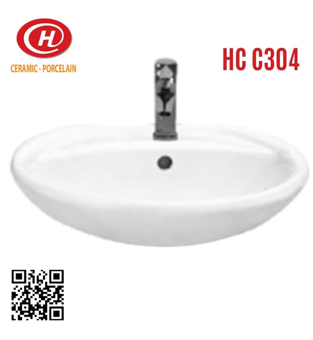 Chậu rửa lavabo treo tường Hảo Cảnh HC C304
