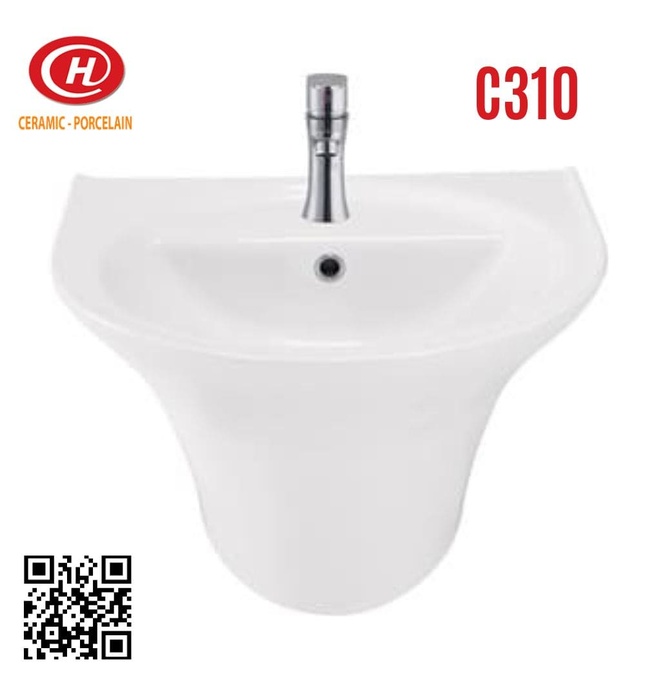 Chậu treo tường liền chân Hảo Cảnh HC C310