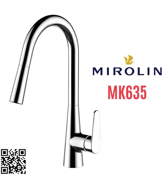 Vòi rửa bát nóng lạnh dây rút Mirolin MK635