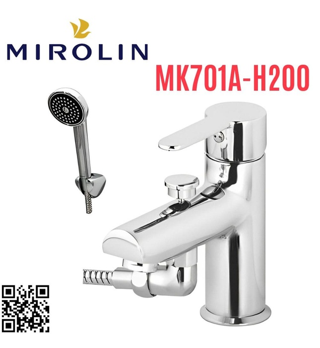 Vòi chậu rửa mặt nóng lạnh liền sen Mirolin MK701A-H200