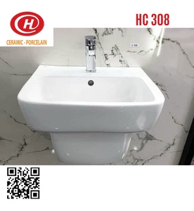 Chậu treo tường liền chân Hảo Cảnh HC C308