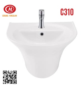 Chậu treo tường liền chân Hảo Cảnh HC C310