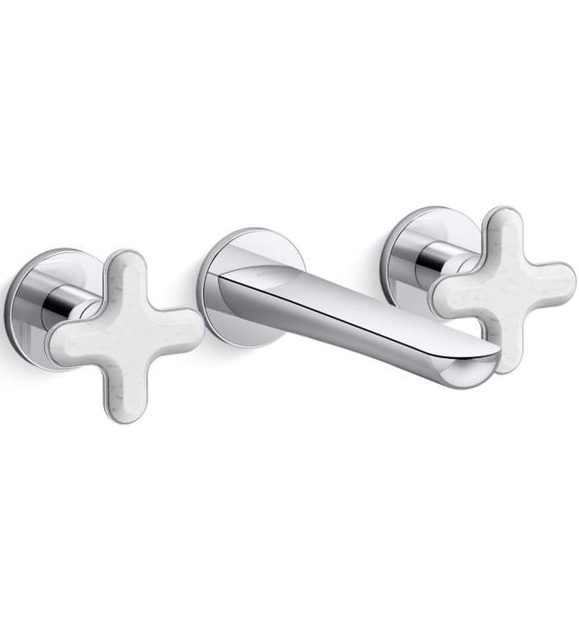 Vòi chậu rửa mặt 3 chân âm tường Chrome Kallista P32076-WC-CP