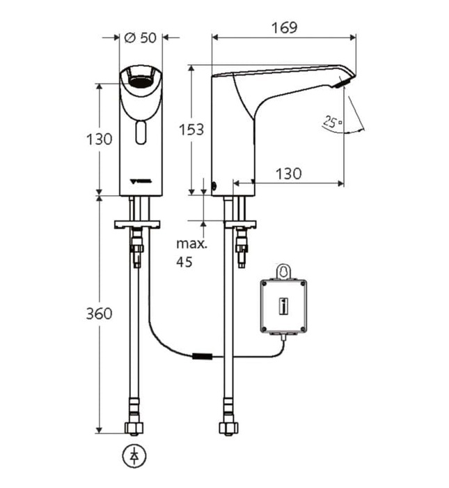 Vòi cảm ứng lạnh dùng pin Đức Xeris E Schell 012940699