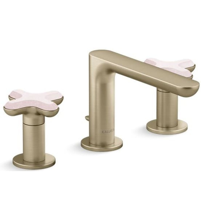 Vòi chậu rửa mặt nóng lạnh 3 chân Nickel Kallista P32704-RST-BN