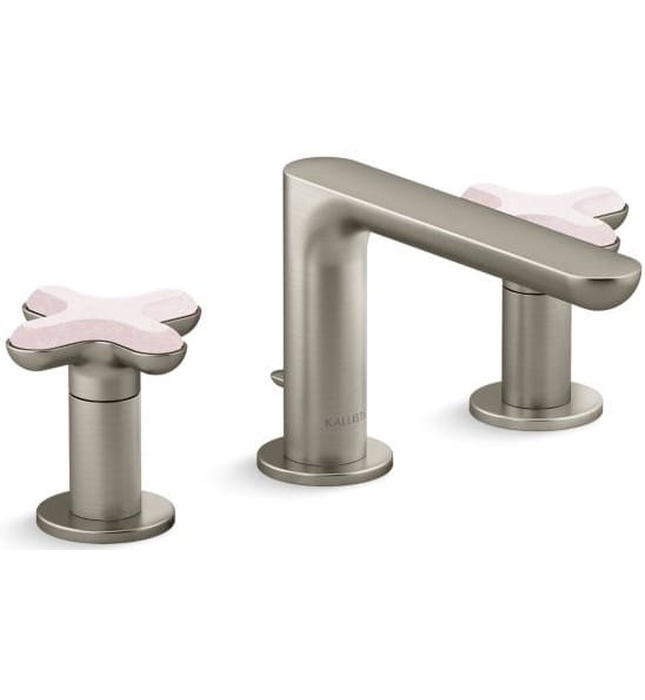 Vòi chậu rửa mặt nóng lạnh 3 chân Nickel Kallista P32704-RST-SN