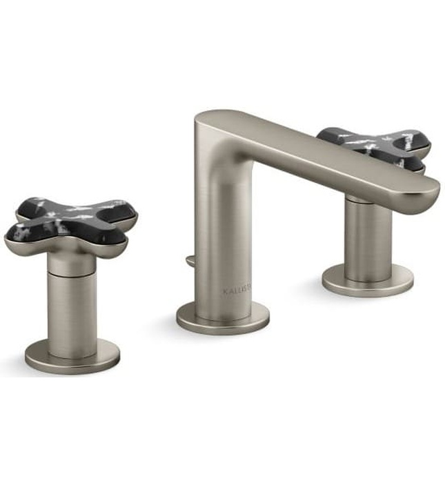 Vòi chậu rửa mặt nóng lạnh 3 chân vàng Kallista P32704-JST-BAF