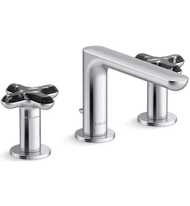 Vòi chậu rửa mặt nóng lạnh 3 chân vàng Kallista P32704-JST-BAF