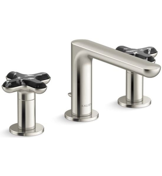 Vòi chậu rửa mặt nóng lạnh 3 chân vàng Kallista P32704-JST-BAF