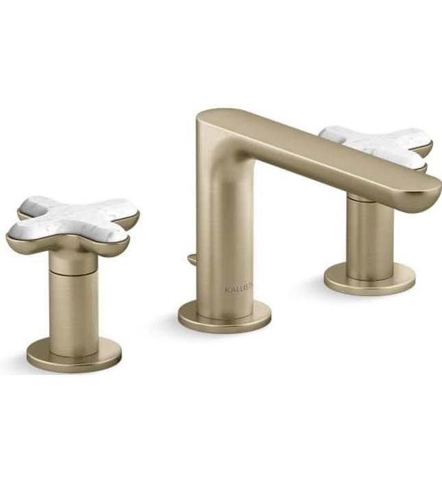 Vòi chậu rửa mặt nóng lạnh 3 chân đen Kallista P32704-WC-BL