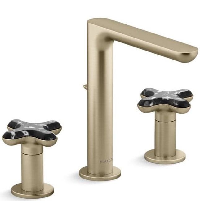 Vòi chậu rửa mặt nóng lạnh 3 chân Nickel Kallista P32705-JST-BN