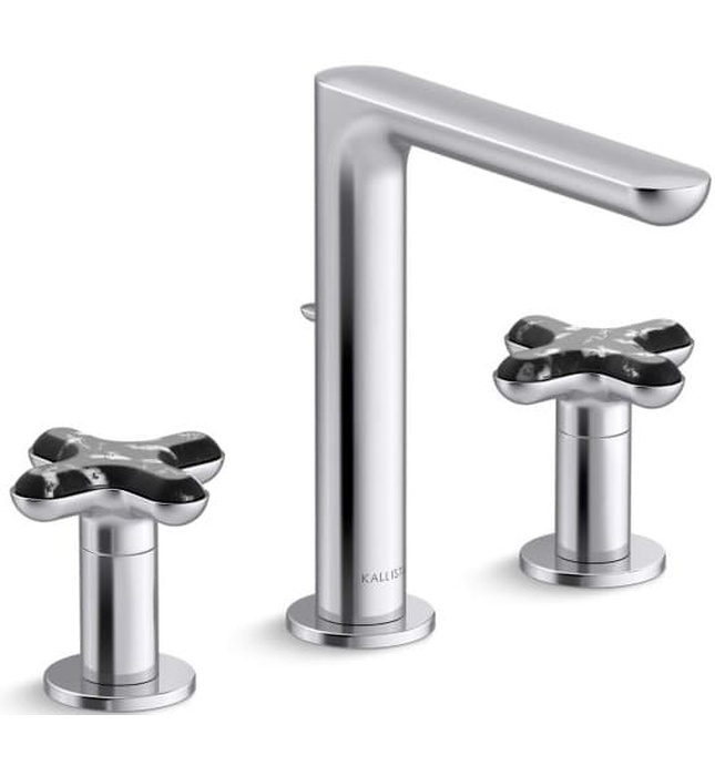 Vòi chậu rửa mặt nóng lạnh 3 chân Nickel Kallista P32705-JST-BN