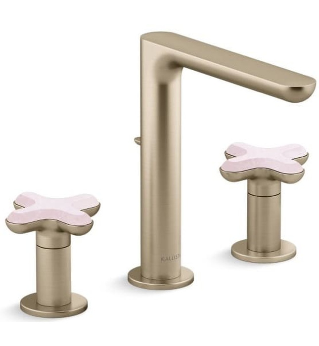 Vòi chậu rửa mặt nóng lạnh 3 chân Nickel Kallista P32705-RST-BN