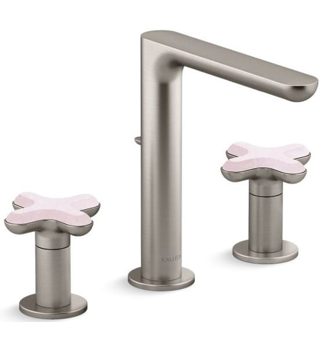 Vòi chậu rửa mặt nóng lạnh 3 chân vàng Kallista P32705-RST-BAF